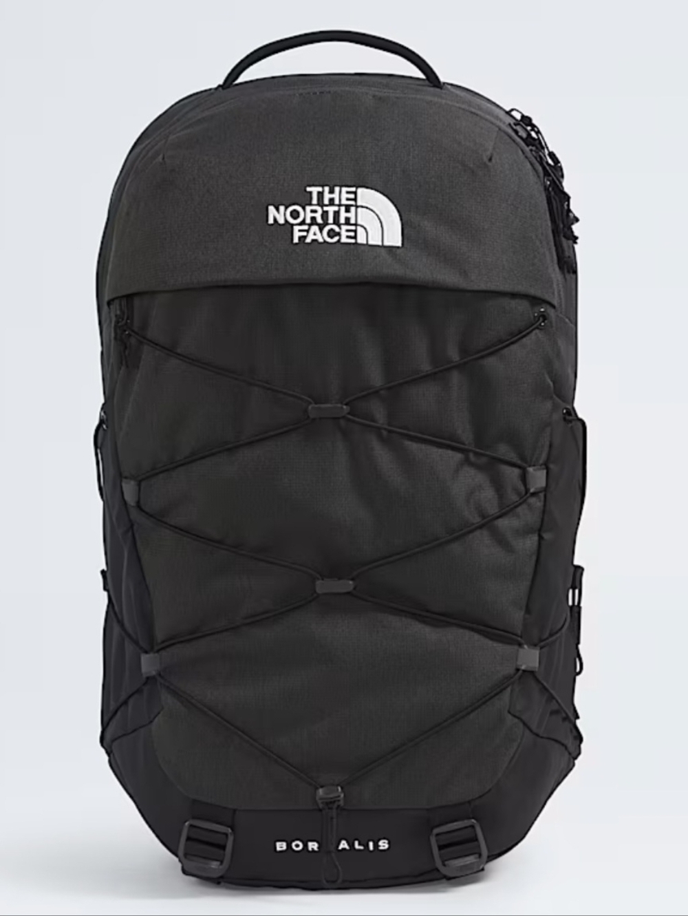 The North Face Black Borealis-style Backpack with Front Bungee